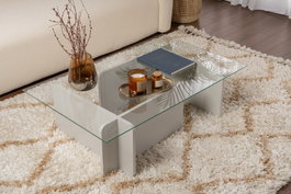 Nordure Flavio Mesa de Centro de Cristal Templado Gris